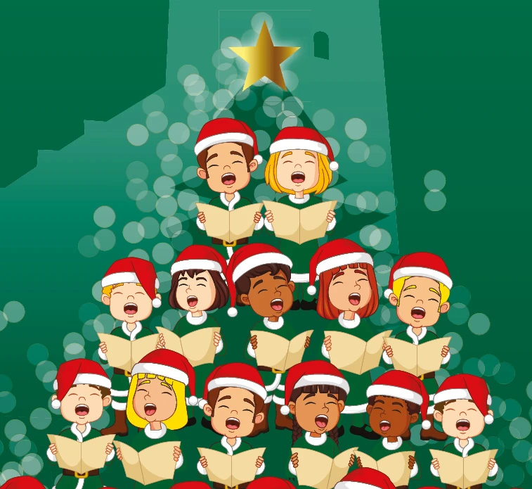 Singender Weihnachtsbaum, Zeichnung