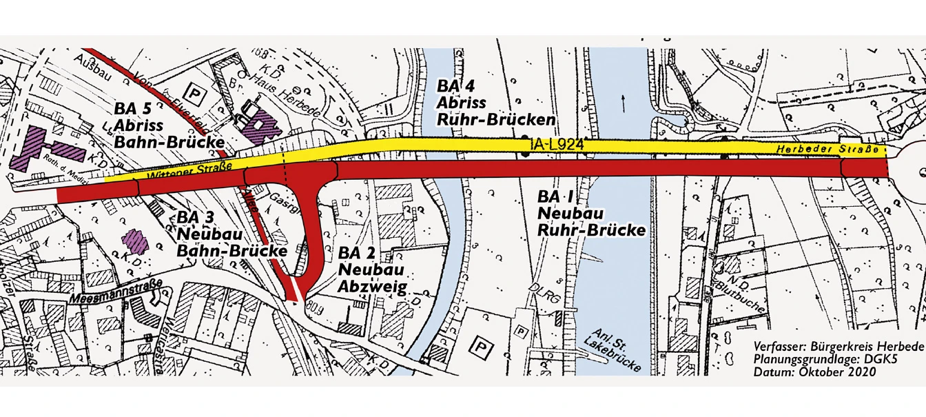 Karte Brückenbau Herbede