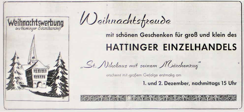 Alte Weihnachtswerbungskarte