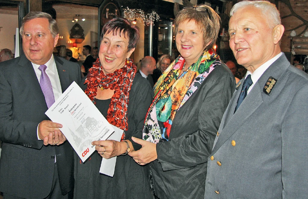 Inge Haack erhiel 2012 den Kulturpreises der CDU Sprockhövel verliehen