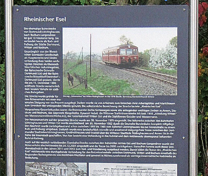 Hinweistafel, Rheinischer Esel. 