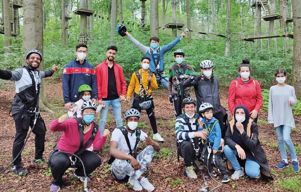 Kletterer im Wald