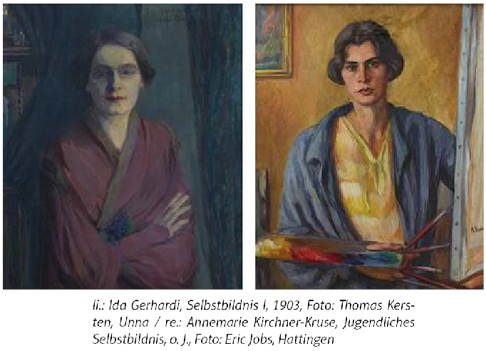 Zwei Gemälde, Frauenportraits