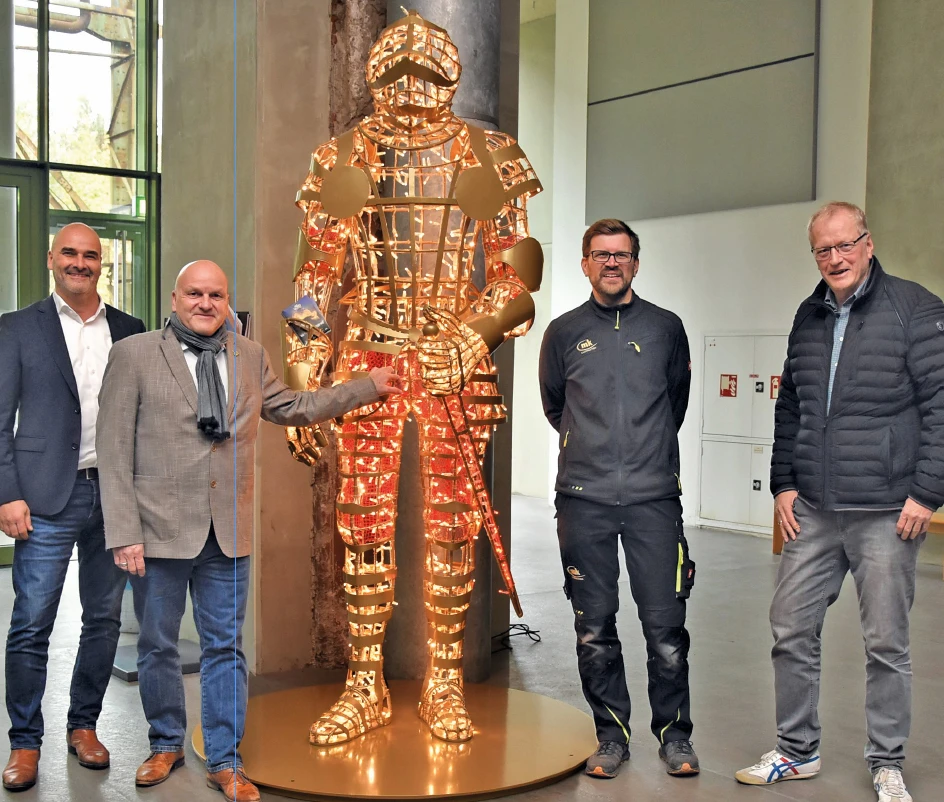 Centermanager Reschop Carré Jörg Waldrich, Hattingen Marketing-Chef Georg Hartmann, Sebastian Bau von MK Illumination und Museumsleiter LWL Hattingen Robert Laube