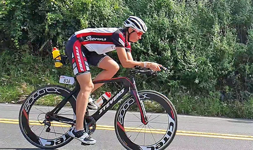 Conny Dauben auf dem Fahrrad