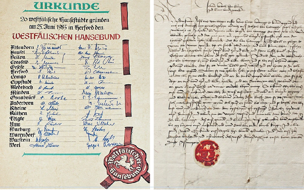 Alte Urkunde zur Hansestadt Hattingen