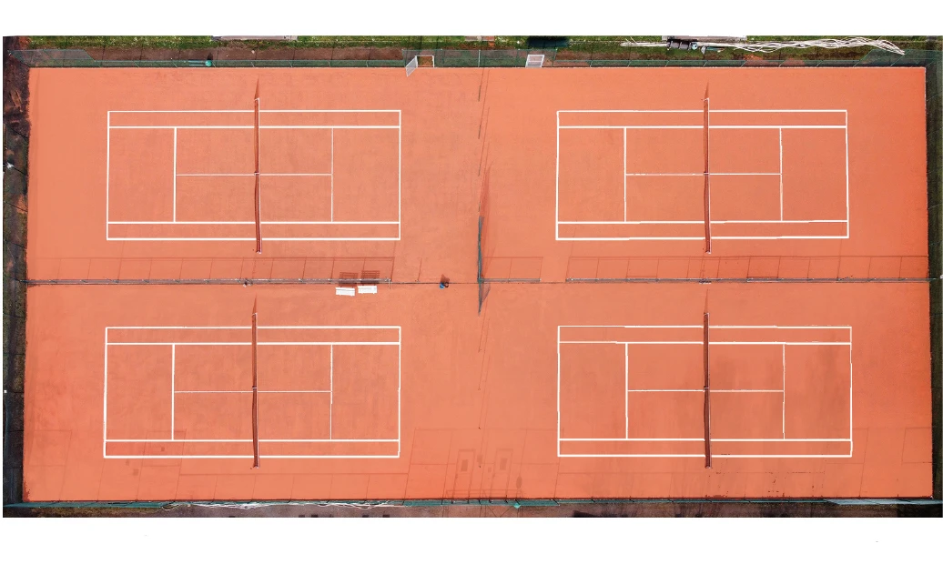 Tennisplätze aus Vogelperspektive