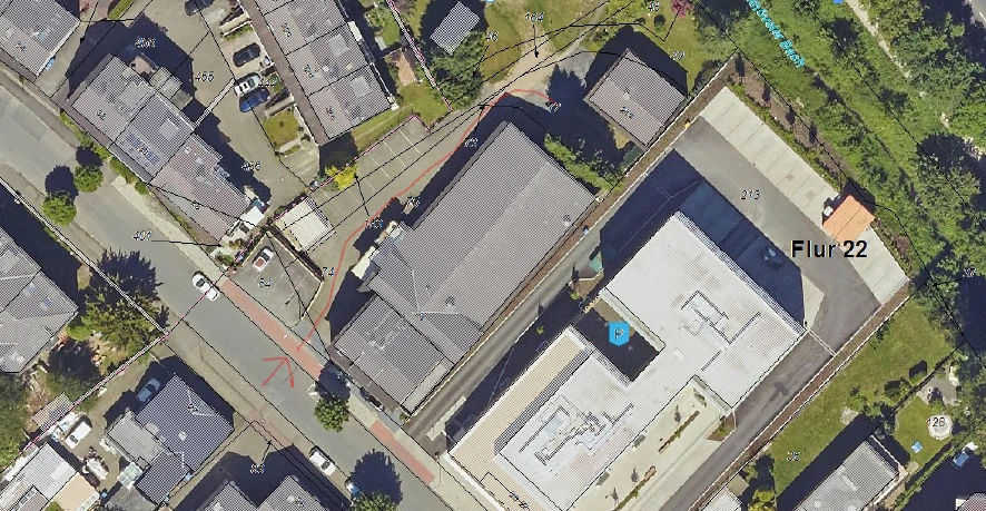 Die Hattinger Straße von oben