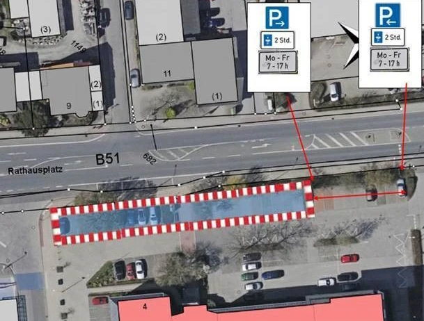 Luftbild Sprockhövel, Rathausparkplätze