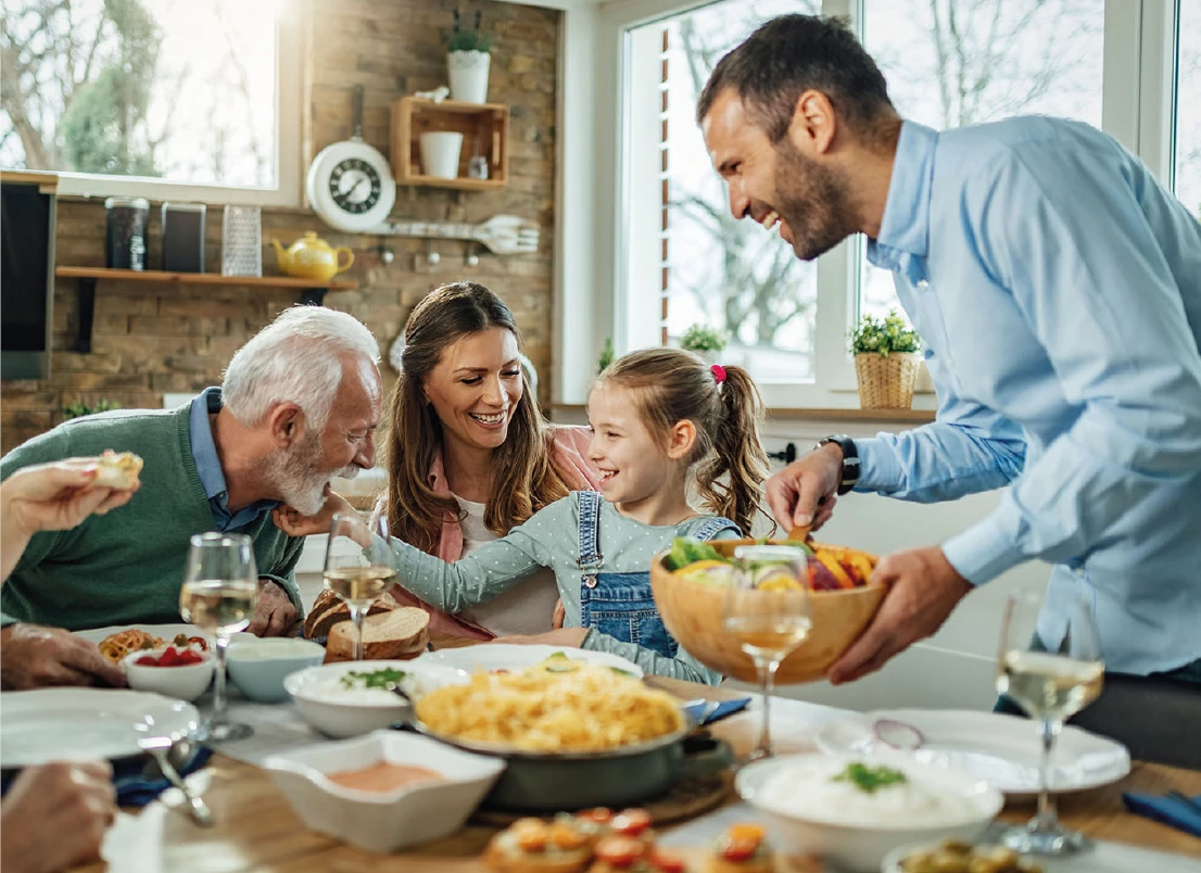 Festessen in der Familie