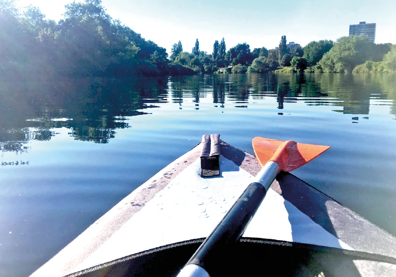 Blick vom Kanu über Ruhr