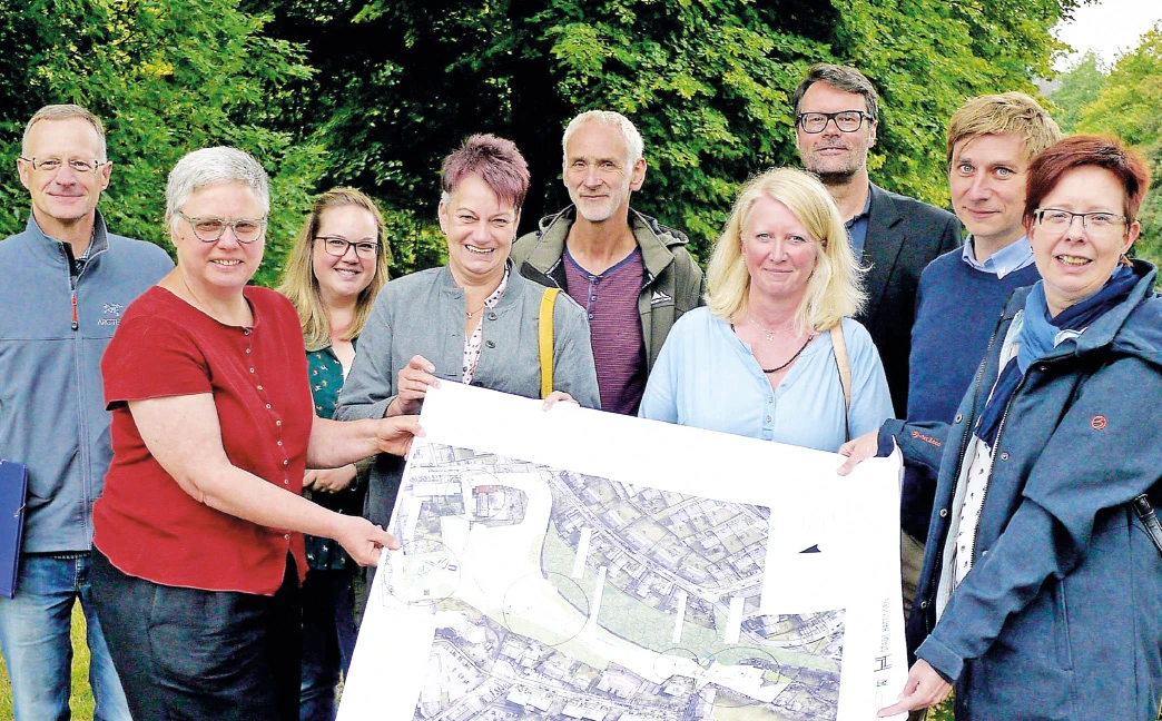 Welper-Umbau, Team mit Plan