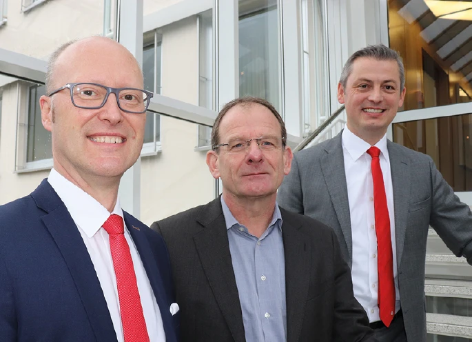 Vorstandsmitglied Ralf ­Vormberge, Verwaltungsratsvorsitzender Achim Paas, Vorstandsvorsitzender Mathias Dörr